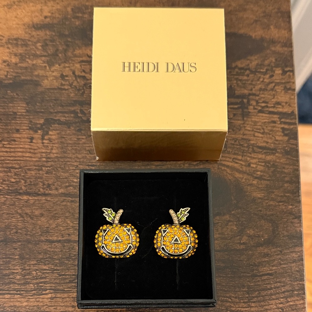 Heidi Daus Gold and Green Pumpkin Earrings